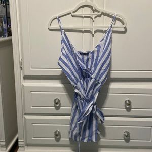 Blue and white romper